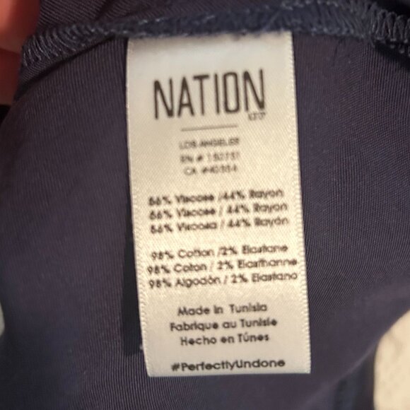 Nation Los Angeles Satin "June" Top in Navy Blue (S) - NEW with tags - Picture 5 of 8